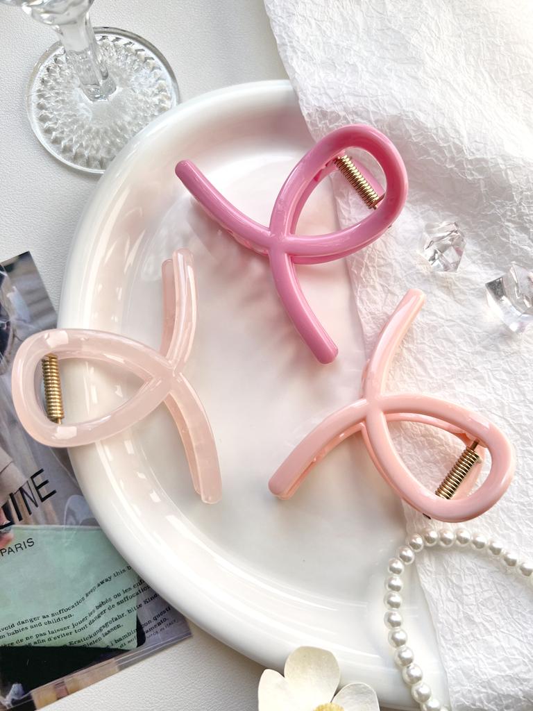 Black Cross Hair Claw Catch Clip,3.1In Jelly Color Shark Clip Morandi Color Hairpin Ponytail Holder Hair Barrette for Women