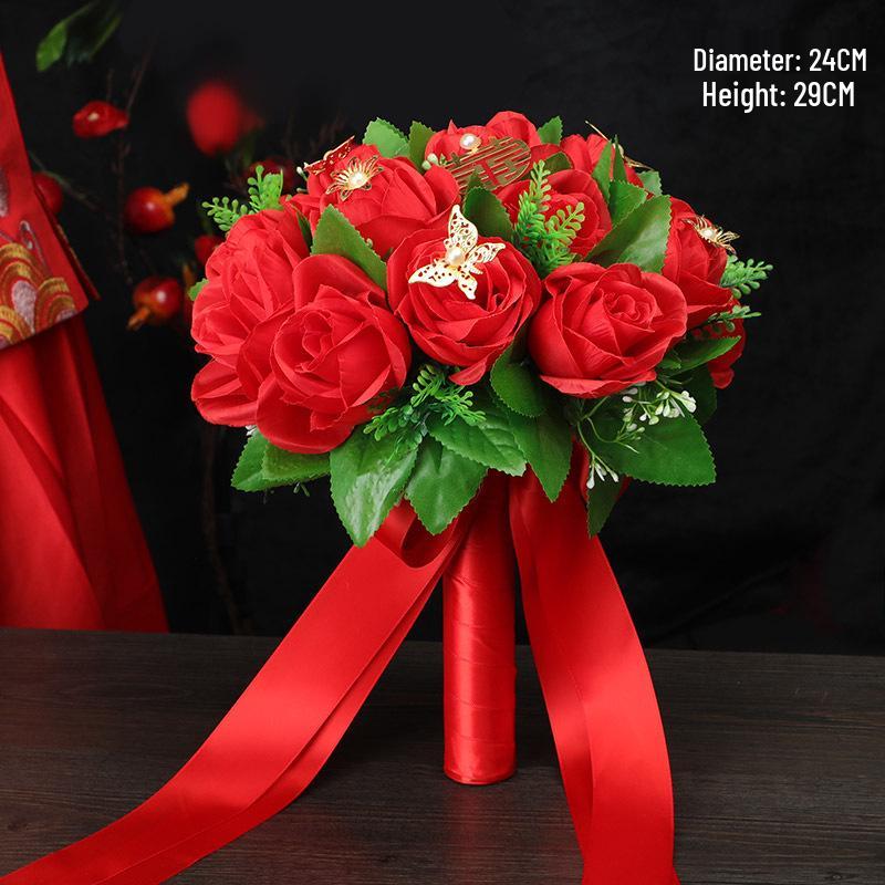 

Элегантный свадебный букет: Премиальная искусственная роза для китайской свадебной фотографии и аксессуар к платью Сюхэ