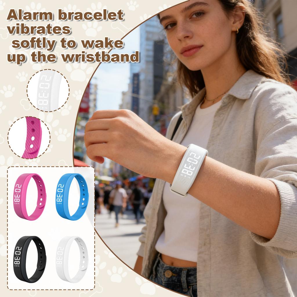 Alarm Clock Bracelet With Silent Vibration Wake-up, Designed For Deep Sleepers, Unisex Smartwatch With No Snooze Function.