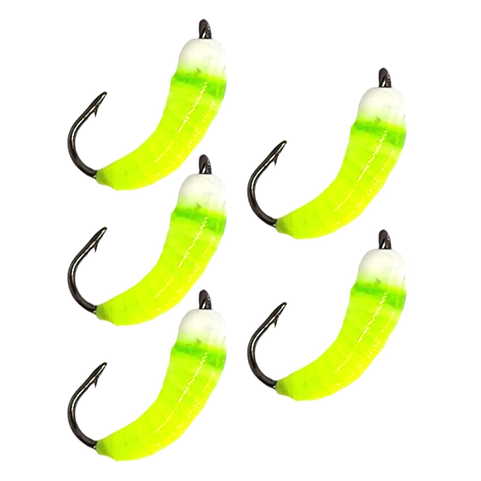 

5Pcs Fast Sinking Swimbaits Fishing Beads Head Lures Baits with Single Hook for Salmon Freshwater Saltwater Fishing жовтий