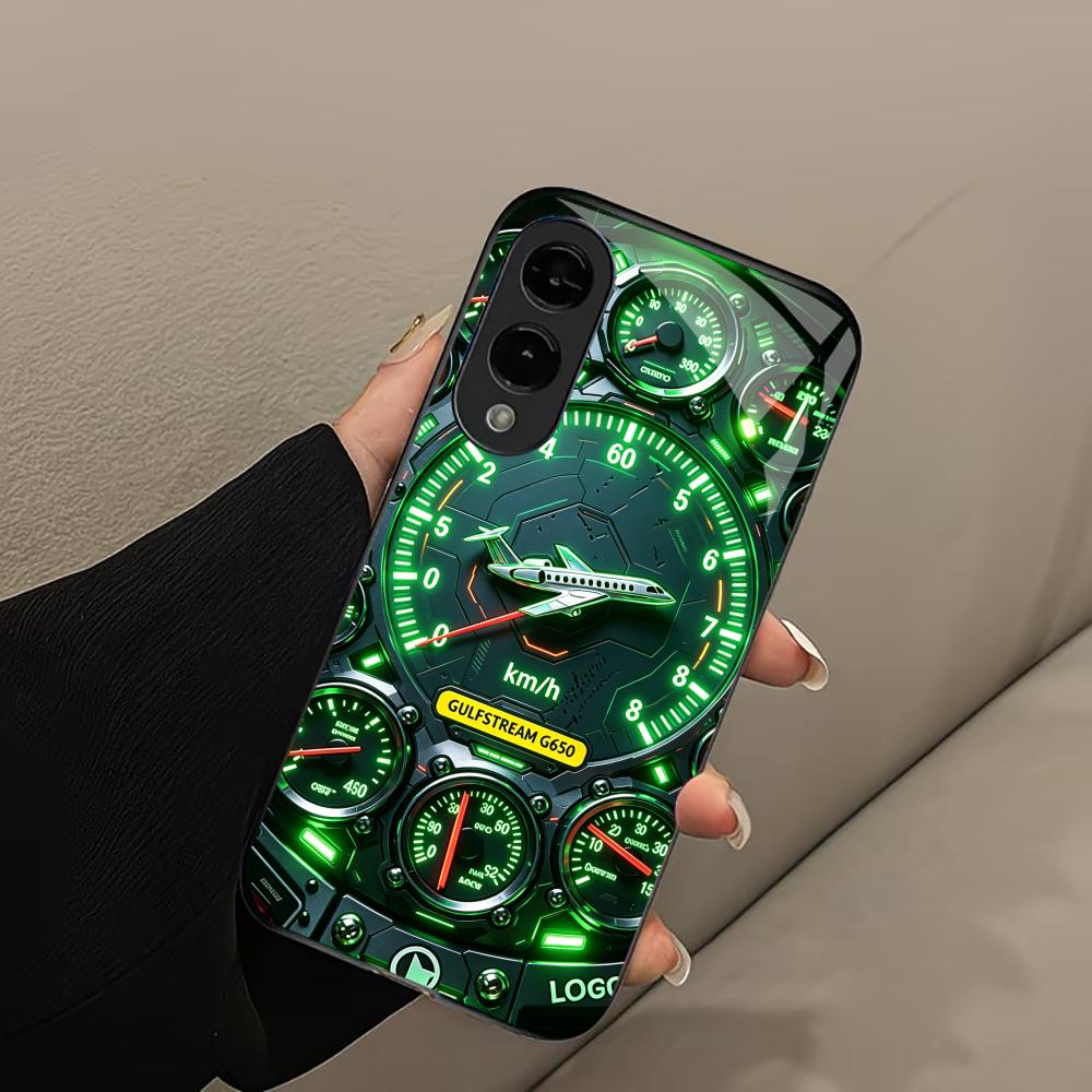 Modern Pilot Dashboard phone case s26 ultra case s25 ultra case glass for Samsung Galaxy S26 S25 S24 S23 S22 FE Ultra Plus