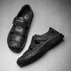 Summer Men's Closed Toe Large Size Genuine Leather Casual Sandals Mens Closed Toe Sandals
