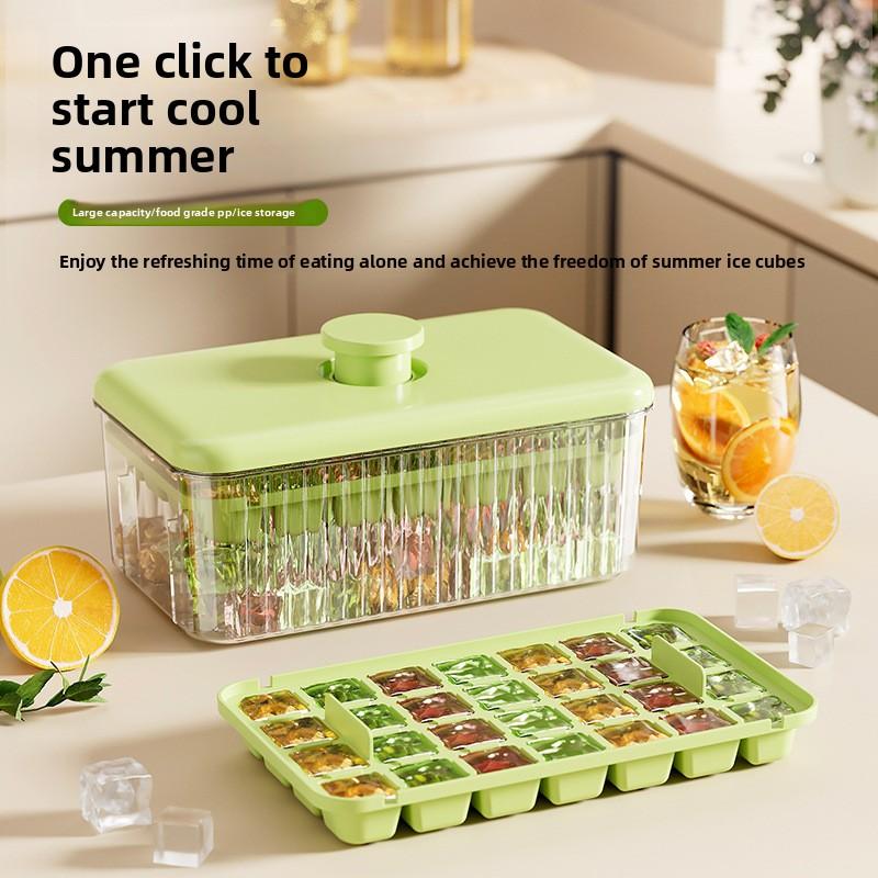 Press-to-Release Ice Cube Tray Food Grade Large Capacity for Home Freezer Storage Box for Perfect Ice Blocks Ice Cube Gadget