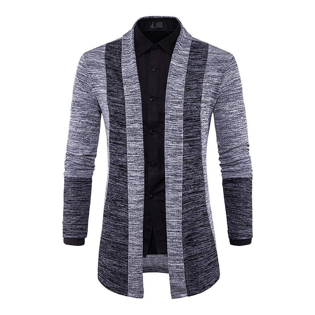 And Winter Men's Fashion Jacket Contrast Color Coat Sweater Cardigan To Keep Warm