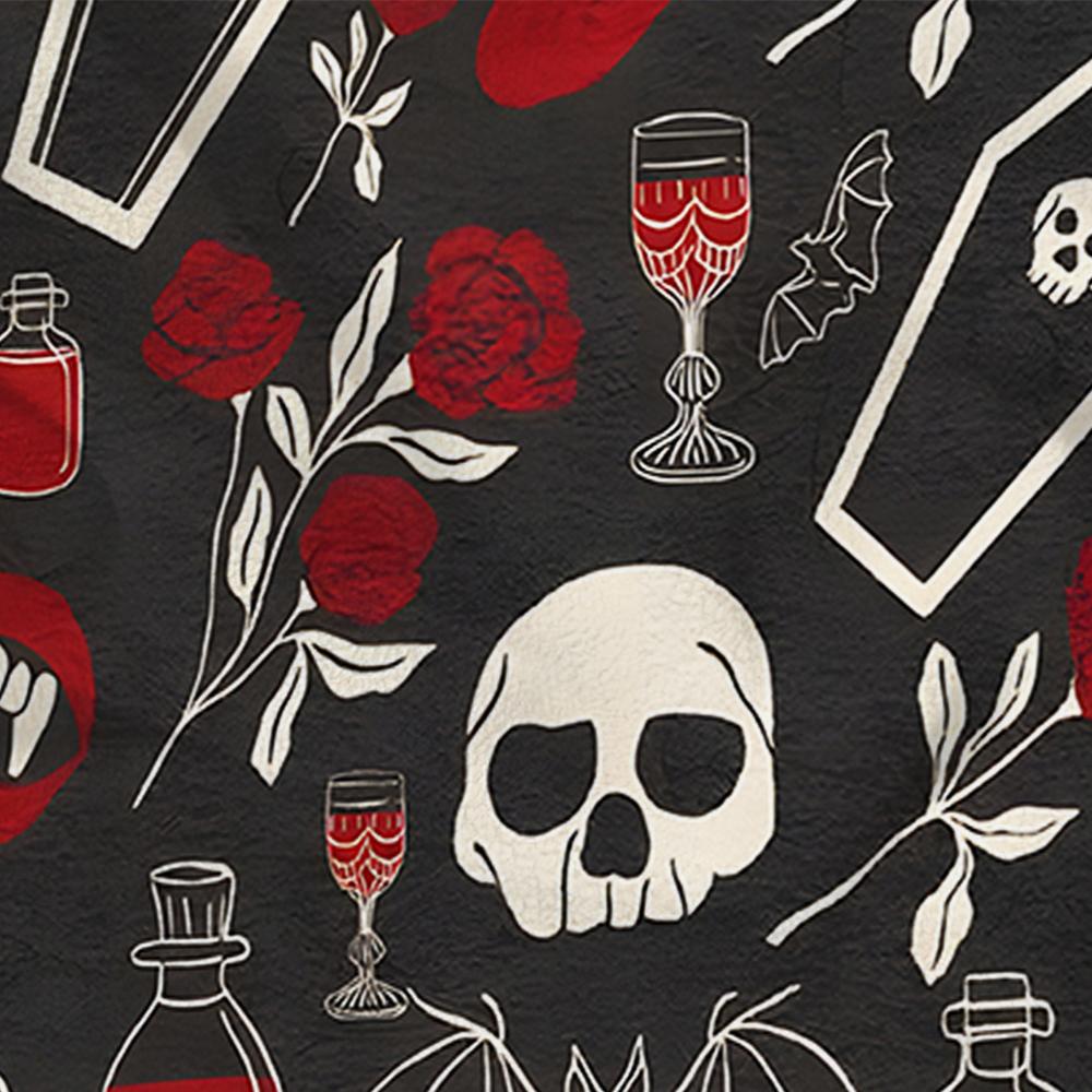 Vampire Coffin Repeat Cartoon Anime Print Flannel Blanket Soft Warm Throw for Kids Bedroom Sofa Christmas Office Car