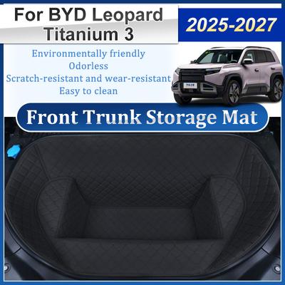 Auto-Vorderklappenmatte für BYD Leopard Titanium 3 FangChengBao Tai 3 2025-2027 Nappaleder Kabinenmatte Organizerbox Zubehör