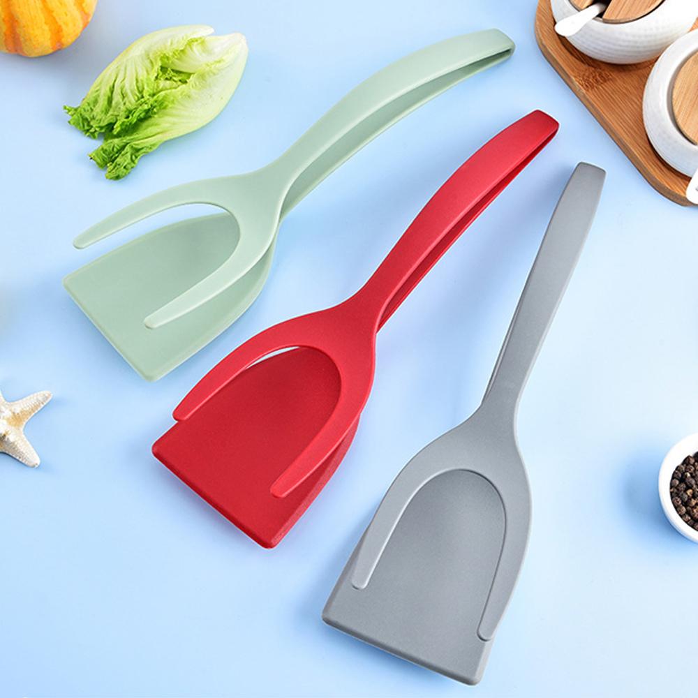 2-in-1 Griff- und Wendespachtelzange Steak Spiegeleier Pfannkuchenwenderzange Vielseitige Heimküche