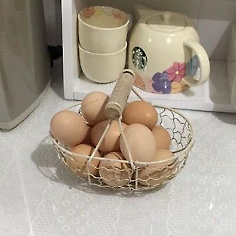 Small Wrought Iron Handle Picnic Basket for Picnics and Storage