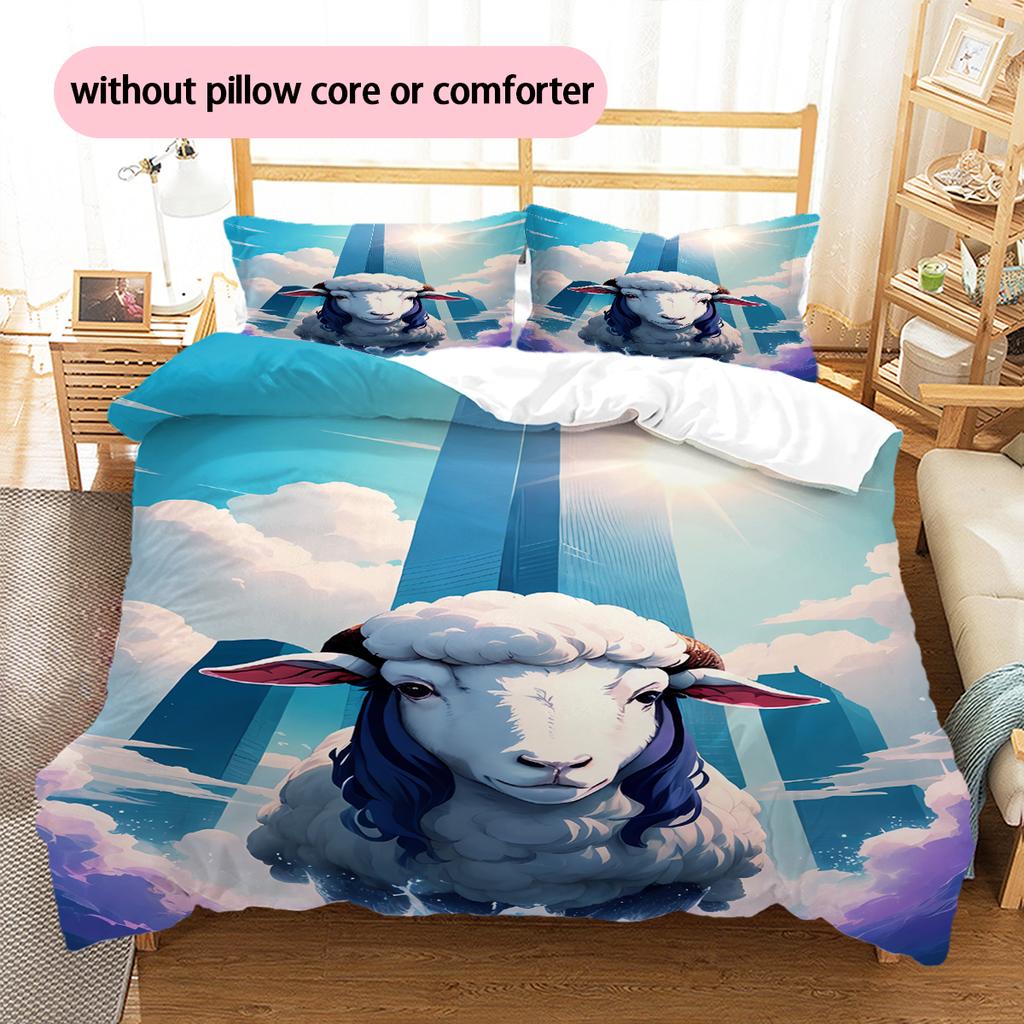 Cartoon Pattern Bedding Quilt Set Quilt Cover Pillowcase Home Decoration Birthday Gift (1 * Duvet Cover + 2 * Pillowcase, Without Core)