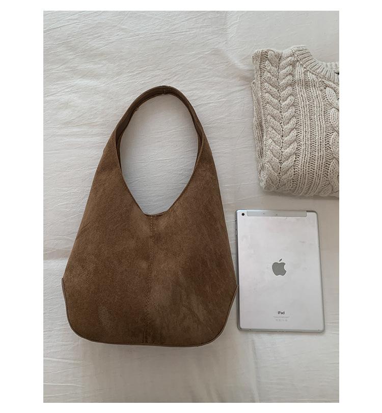 Autumn and Winter Suede Underarm Bag Women's 2025 New Fashion Korean Retro Casual Large Capacity Shoulder Tote Bag
