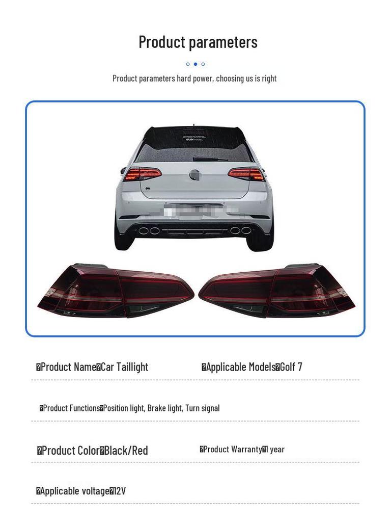 LED Daytime Running & Flowing Rear Tail Light for 2013-2020 Volkswagen Golf 7