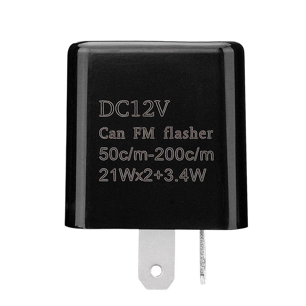 Weasch 2 Pack 12VDC Adjustable Prong Flasher Replacement Compatible LED Electronic Flasher Relay for