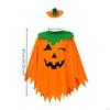 Pumpkin Costume with Headpiece One-Size Jack-O'-Lantern Poncho Cape