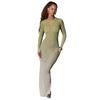 New European American Style Slim Fit Sheer Mesh Long Dress, See Through Long Sleeve Maxi Dress for Beach Wear, Casual Layering Dress