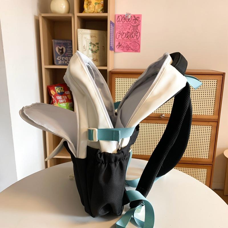 Rucksack für Damen Große Kapazität Neuer Stil Studentenschulranzen für Damen Mittelschüler Kontrastrucksack Lässiger Leichter Schulranzen