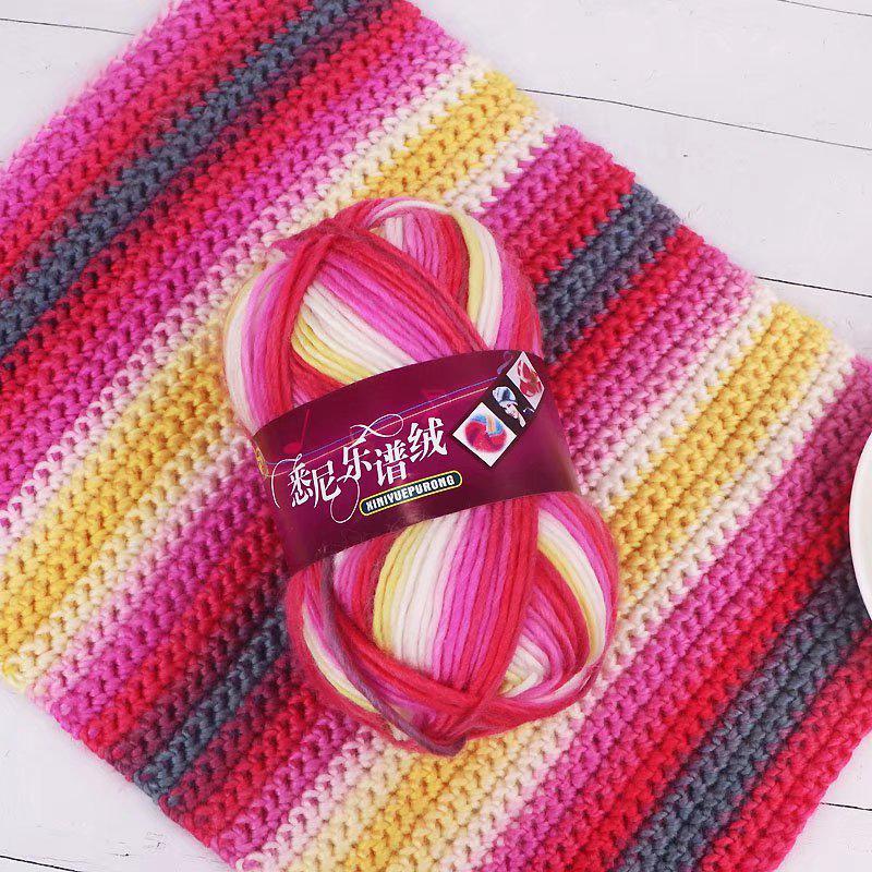 Sydney Rainbow Dyed Hand-Knitted Yarn for DIY Hats, Scarves, Shawls, and Baby Projects