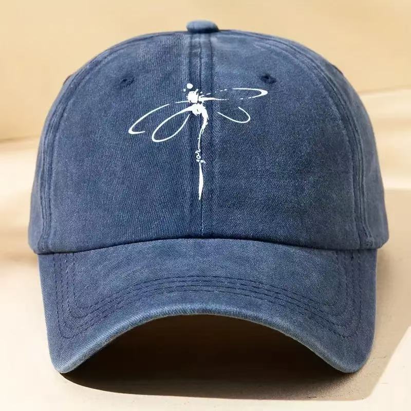 Butterfly Printed Pure Cotton Baseball Cap Wash and Used for Leisure Outdoor