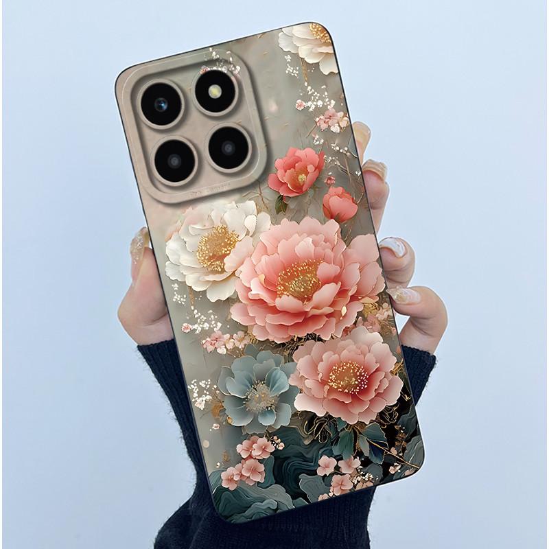 For Honor X6a X6b X6c X6 X6s Case Simplicity flower Soft Silicone Cover For HonorX6a X 6B X6 b Shell Lens Protective Phone Funda