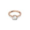 Round Cut Design Stilla Zircon Crystal Ring Women's Rose Gold 5638548