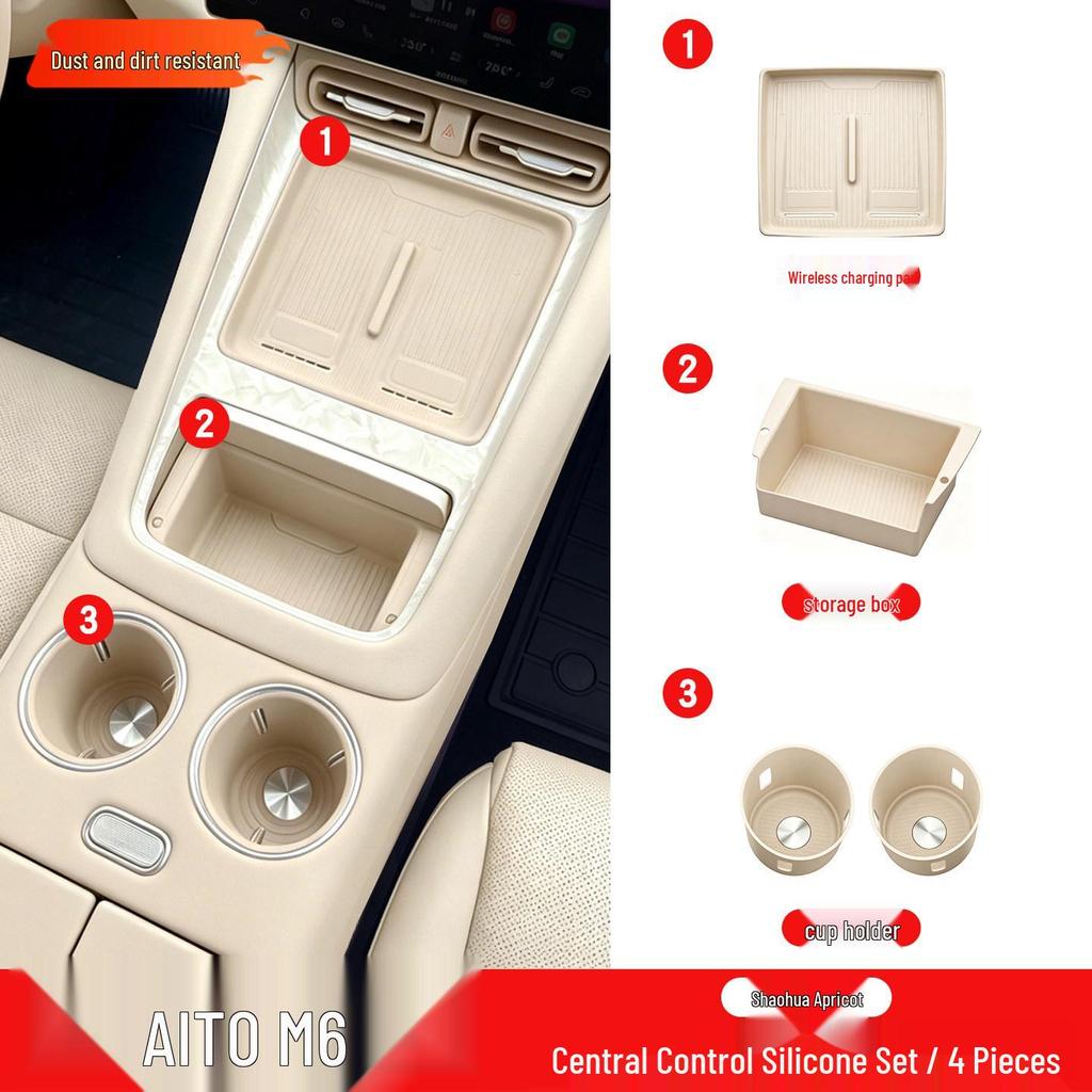 AITO M5 Center Console Wireless Charging & Anti-Slip Pad with Decorative Stickers Full Set