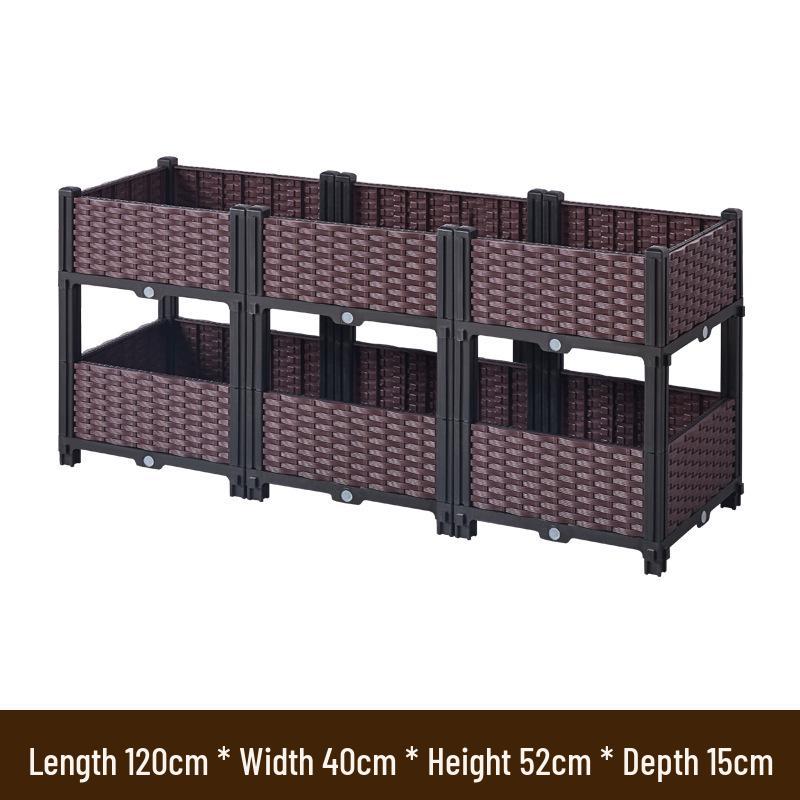 Multi-layer Space-saving Rectangular Planter Box for Indoor/Outdoor Vegetable Gardening