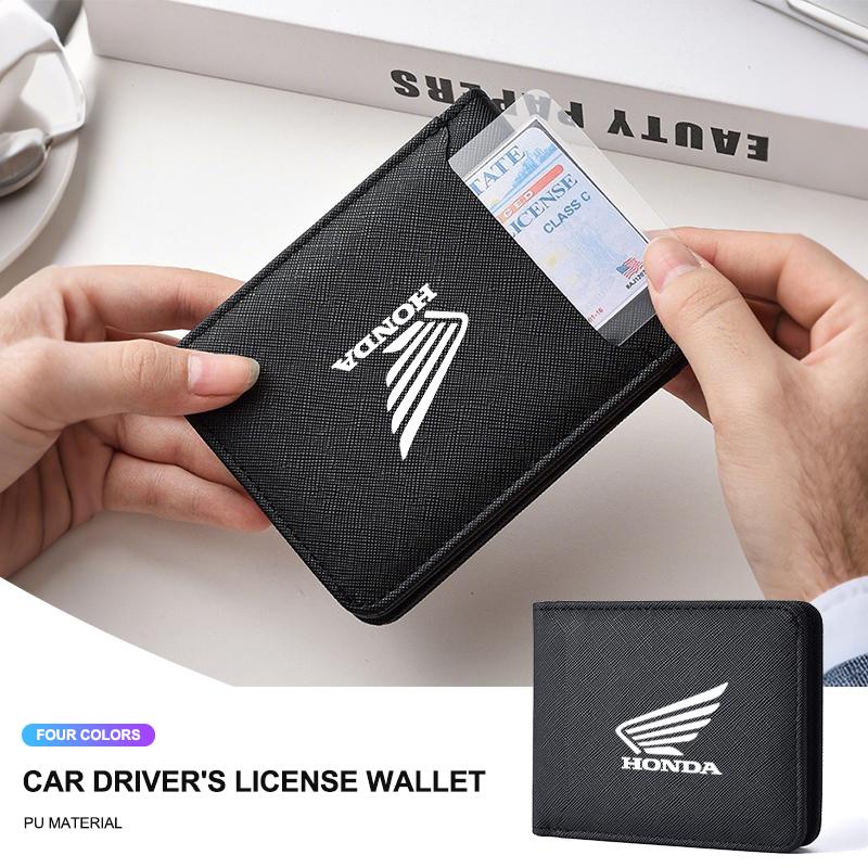 Brushed Texture Car Driving Document ID Card Men Short Wallet For Honda CBR 600RR 1000RR CBR 125R 954 600 650F 650R 1100XX 1000F XD9