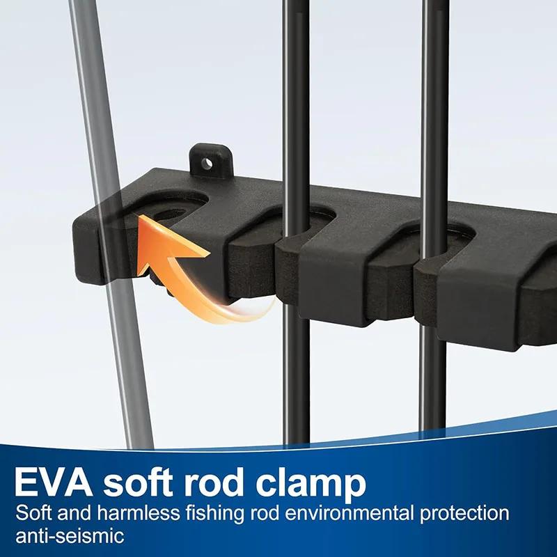 4/2PCS Fishing Rod Holders 6-Rod Rack Vertical Pole Holder Wall Mount Modular Fishing Pole For Garage Wall