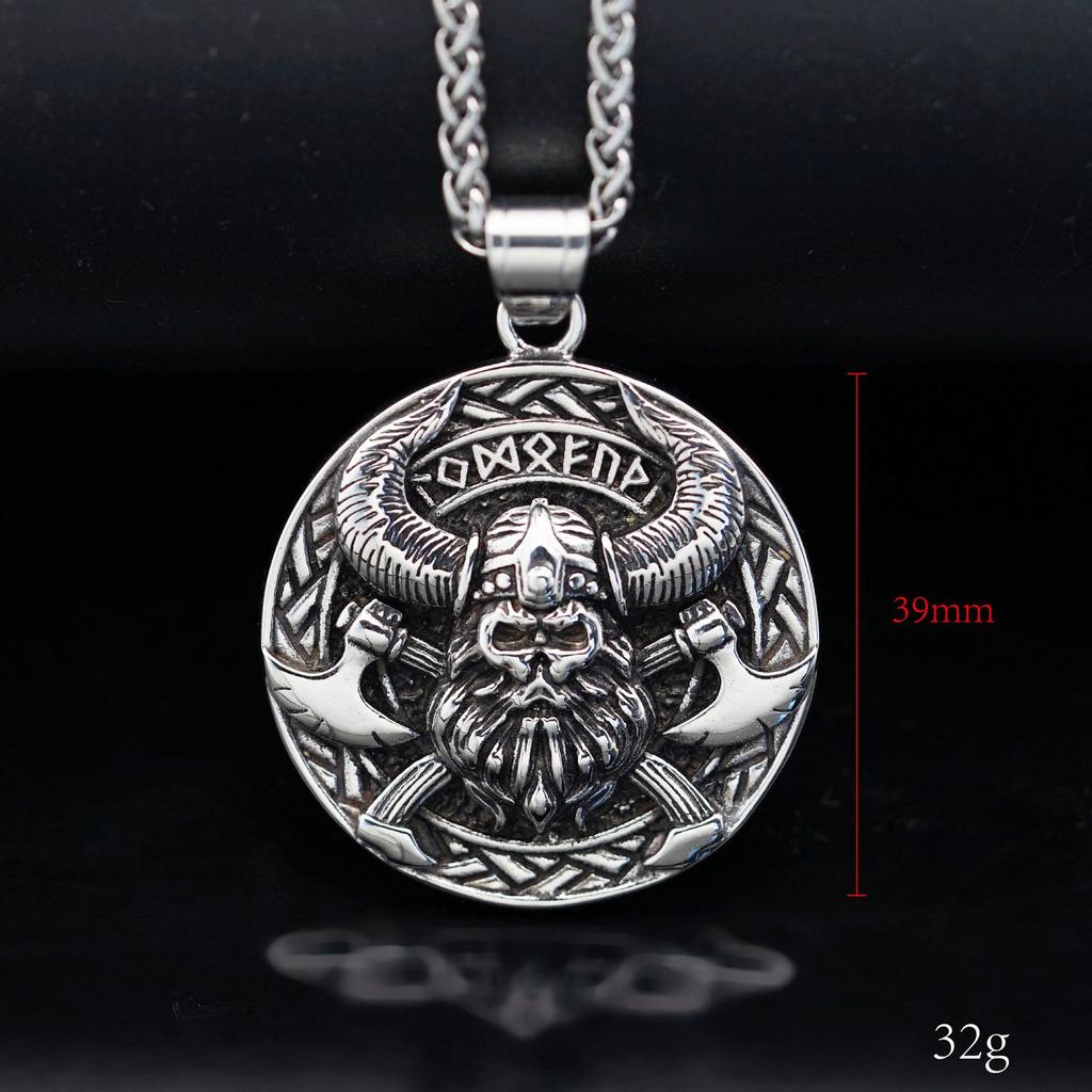 Nový evropský a americký styl retro severský vikingský pirátský pánský náhrdelník s přívěskem z titanové oceli