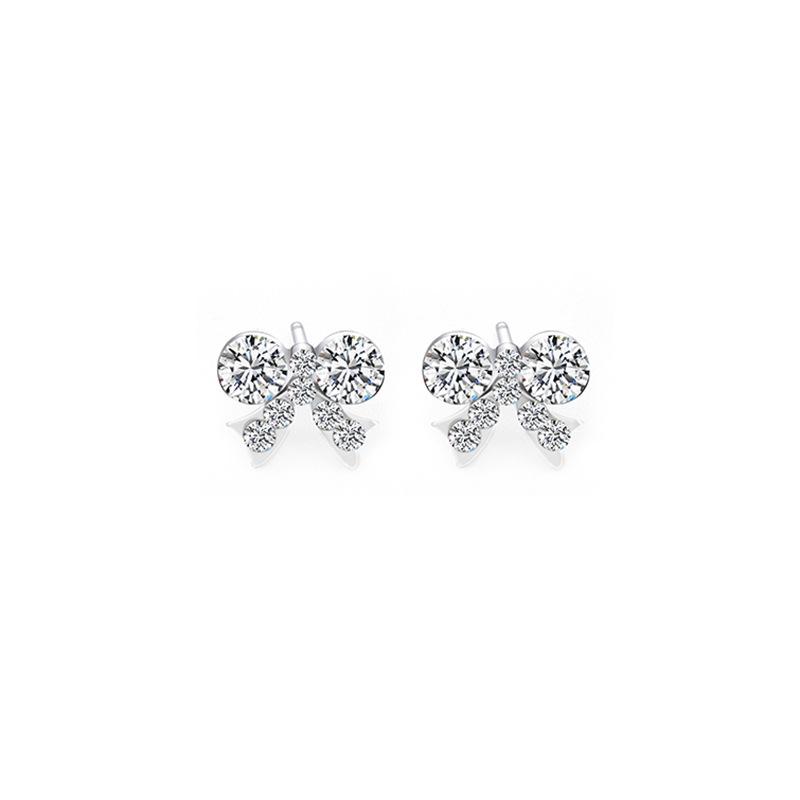 Flower Zircon Earrings, Pearl Studs, Ladies' Heart-shaped Geometric Set with Zirconia Gemstone Accessories Earrings