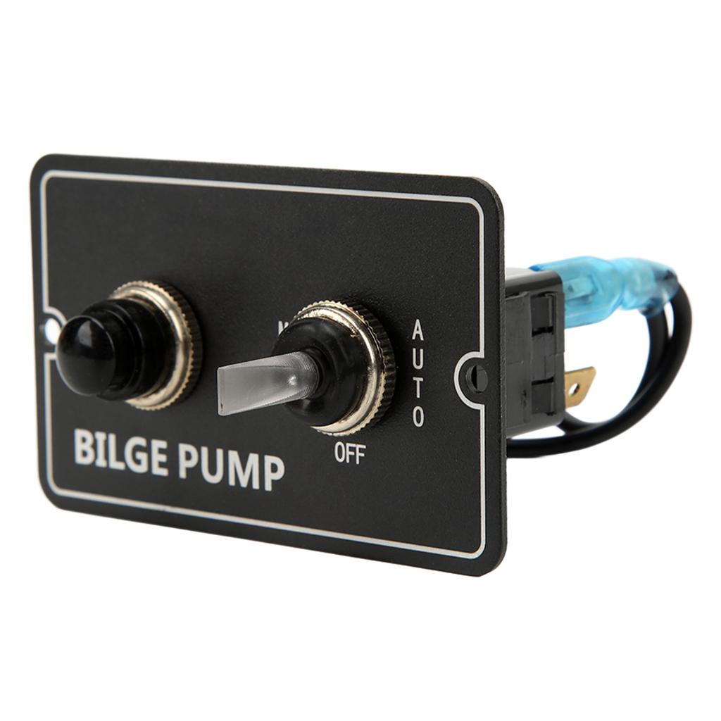 Bilge Pump Switch Aluminum Rocker Toggle Switch Manual Auto for Boat Marine 12 24V 15A LED Indicator