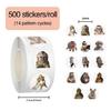 500Pcs Monkey Shaped Sticker Decorative Wrapping Labels For Scrapbooking Journal Notebook Phone Laptop Gift Packaging