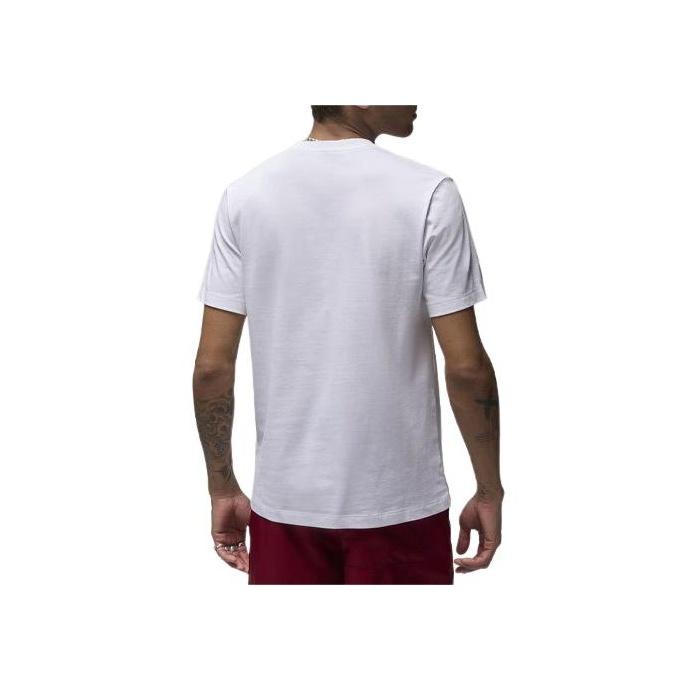 Jordan Brand Letter Print Pattern Ribbed Crew Neck Comfortable Short Sleeve T-Shirt Men T-Shirts White FN6027-100