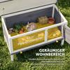 Wooden Rabbit Hutch, Guinea Pig Hutch with Asphalt Roof, Outdoor Elevated Bunny House for Rabbits, Chinchillas
