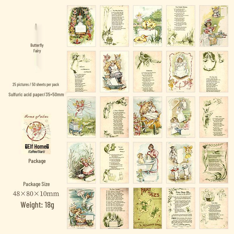 Beautiful Day Elf House Sticker Book: Fairy Tale Theme with Parchment Material, 8 Types