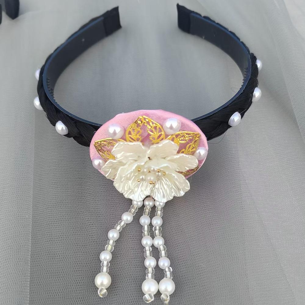 Bentiță de păr Hanbok cu perle, ciucure, pentru scenă, dans, cerc de păr, bentiță coreeană clasică, spectacol