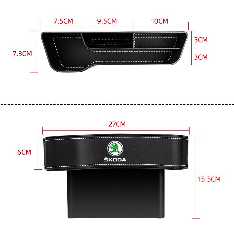 2 szt. Organizer na siedzenie samochodowe Pudełko do przechowywania w szczelinie Wypełniacz szczeliny Akcesoria samochodowe dla Skoda Octavia Fabia A7 Kamiq Kapoq Kodiaq Rapid SCALA Superb Yeti Derivati