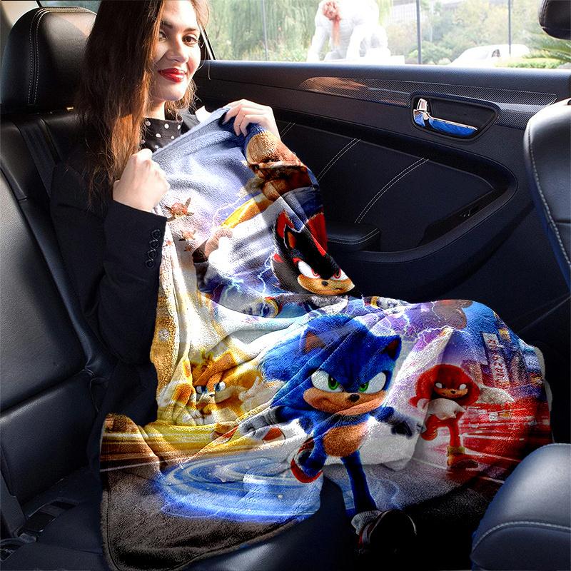 1 stuks Sonic the Hedgehog Sonic Deken, Zachte Plaid Dekens voor Bank, Sofa .B075