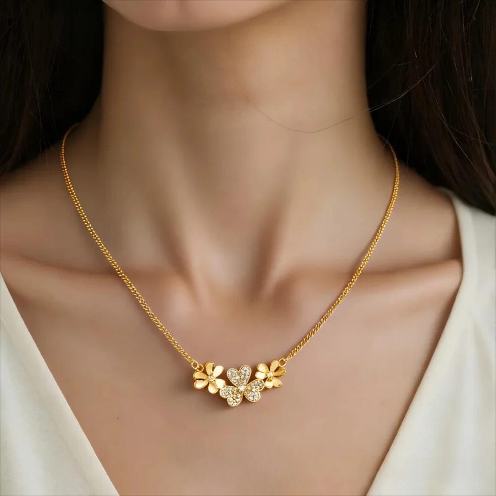 Butterfly Jewelry Set Romantic Bracelet Ring flower Necklace Earring Set Women Wedding Dinner Dress Accessories