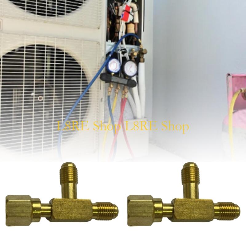 L8RE Brass Adapter Converter 1/4inch Male And Female SAE Connector for R134A