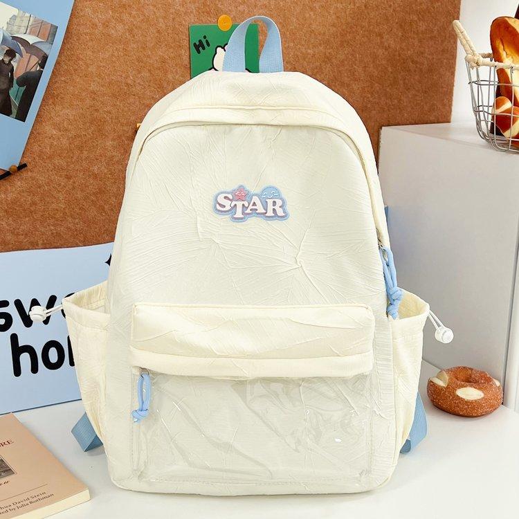 Schoolbag1011 New Cream Style Versatile High Value Student School Bag College Style Korean Large Capacity Backpack