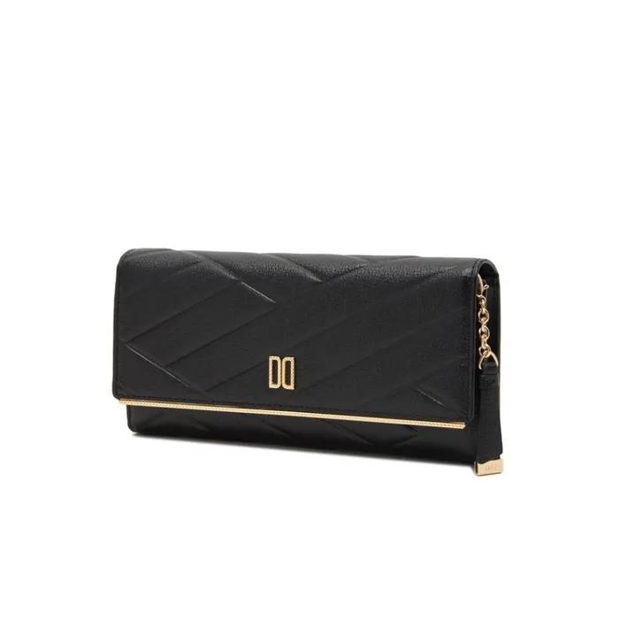 Black Carlyle Pattern Gold DD Triple Fold Long Wallet DCWA6F411BK