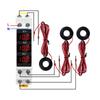 3 Phase Din Rail Voltmeter Ammeter, Digital Energy Meter with 3 Sensors,AC80‑500V 1‑100A Current Power Meter