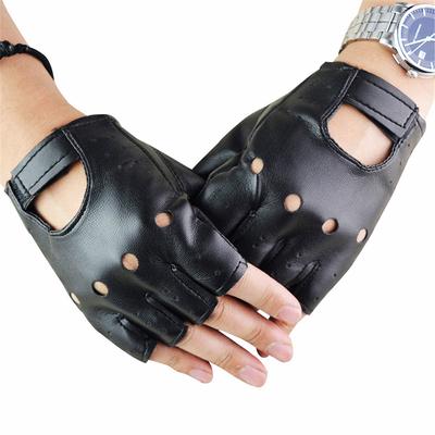 1 Paar Radsport Halbfingerhandschuhe PU-Leder Unisex Handschuhe Rutschfeste Fingerlose Handschuhe Atmungsaktive Punk-Handschuhe Für Radfahren Fitness