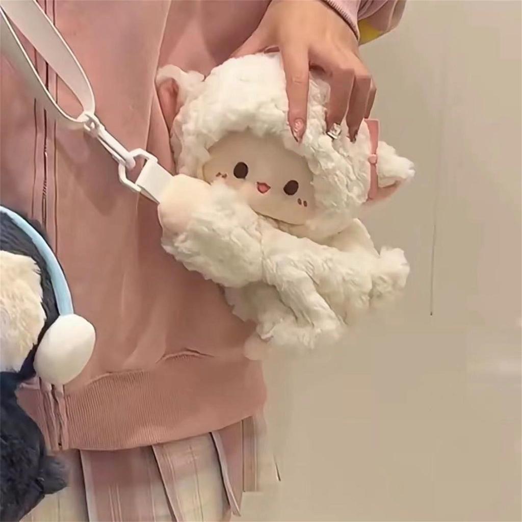 Crossbody Bag Cute Lamp Plush Sheep Bag Stuffed Animal Cartoon Purse Shoulder Bag