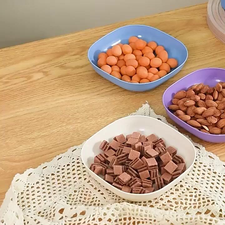 Plastic Plates Reusable Resistant Pet Bowl Dessert Dinner Kitchen Party Barbecue Durable Child Snack