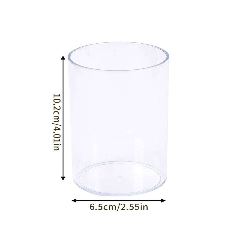 Stylish Clear Acrylic Desk Organizer Pen Set of 3, Round Makeup Brush Storage Perfect for Home, School and Office Supplies