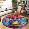 1pc Owl Mushroom Pattern Office Round Rugs, Under Chair Round Rugs for Living Room, Bedroom, Bathroom Decoration Carpet 091849