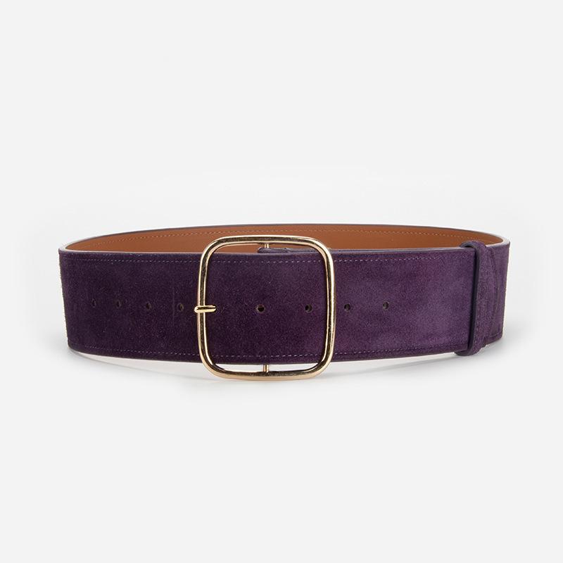 Nieuw leer retro gesp tailleafdichting dames mat suède koeienhuid riem met jas jurk