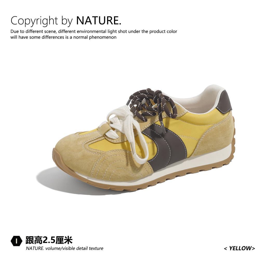 Natural roll new color matching German training shoes women's platform comfortable jogging sports casual shoes versatile waffle Forrest Gump shoes