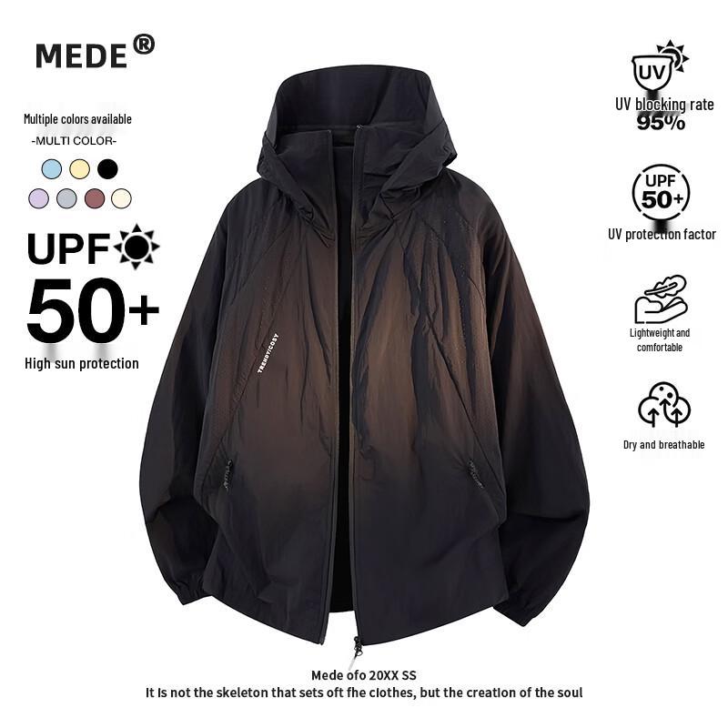 MEDE Men s Ice Silk UPF100+ Sun Protection Hooded Jacket XS